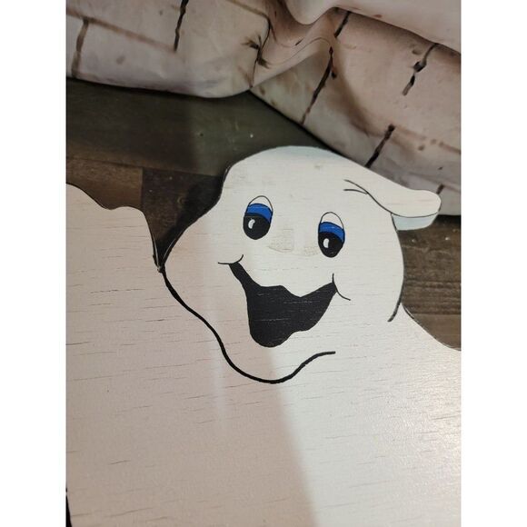 Wooden Ghost smiling halloween lawn decor - Picture 2 of 6